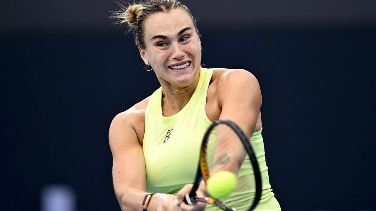 Aryna Sabalenka in action during Brisbane International semifinal