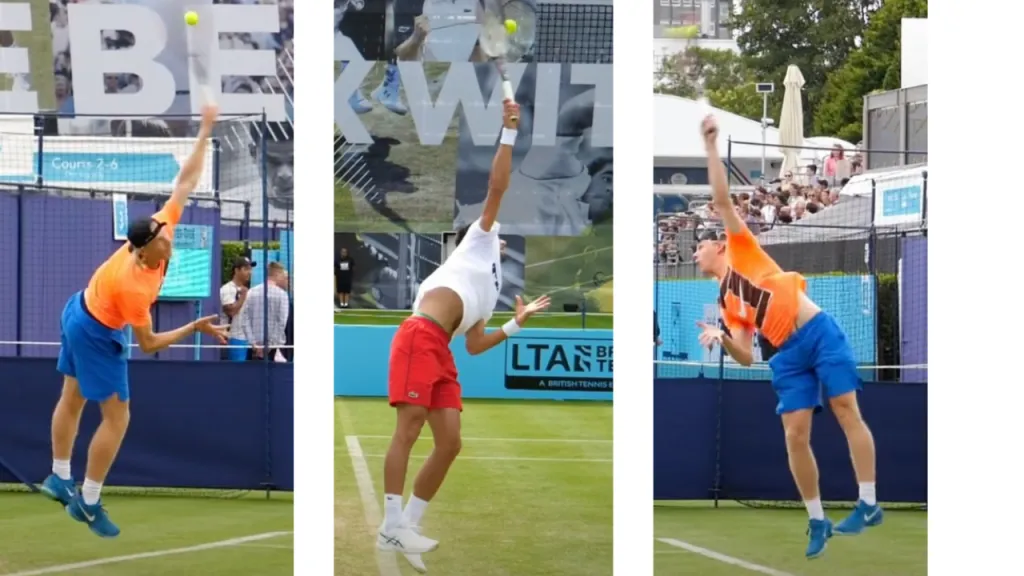 Jump phase of the tennis serve