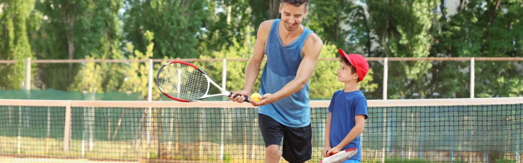 Kids tennis instruction and equipment
