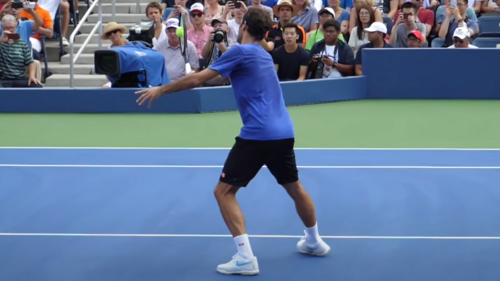 advanced players like roger hit one of the better volleys on the tour as he's moving forward to shorten the angle thus avoiding any passing shots.