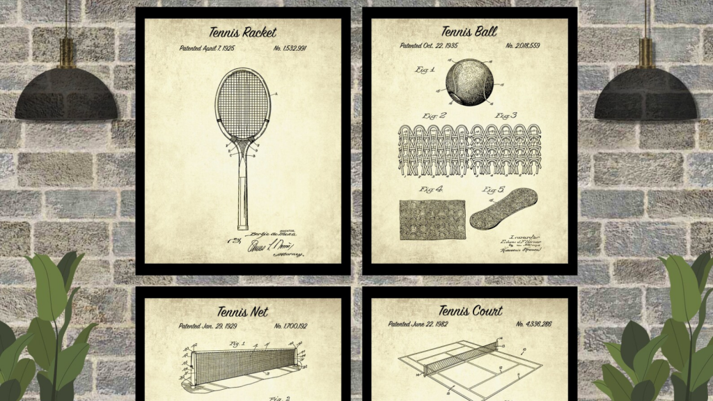 75 Best Tennis Gifts 107 Vintage Tennis Patent Posters