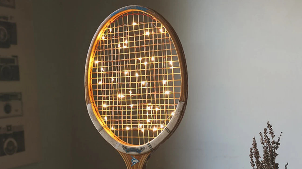 wintage tennis racket led lamp