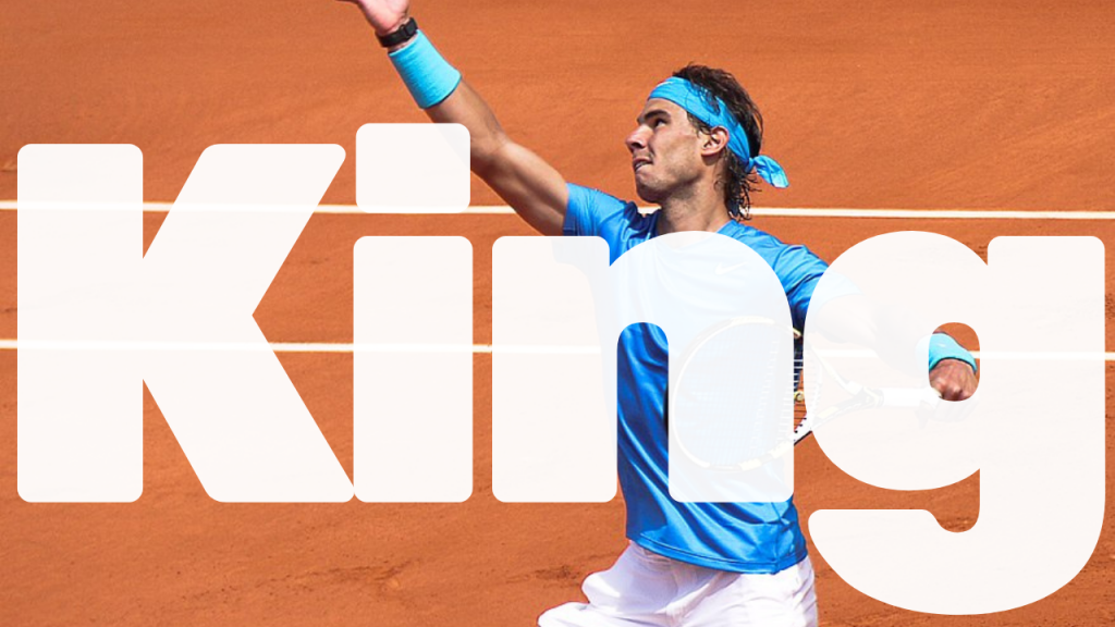Rafael Nadal serving on a clay surface