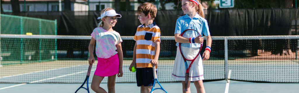 kids on tennis court