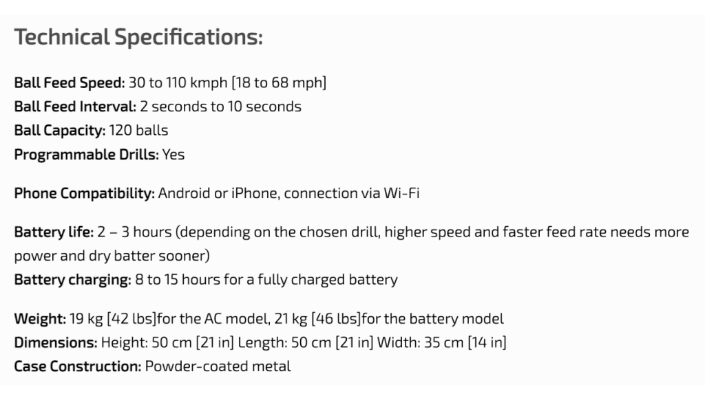 Spinshot Plus 2 Technical Specifications