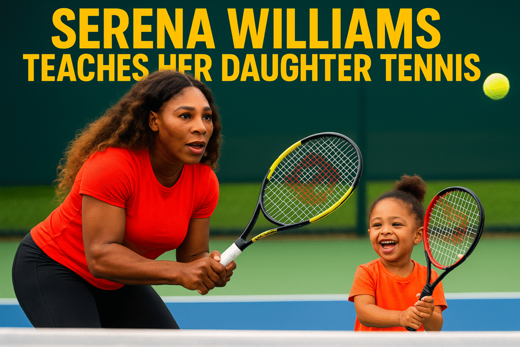 Serena Williams breaks the internet with photos of herself teaching her 2-year-old daughter tennis