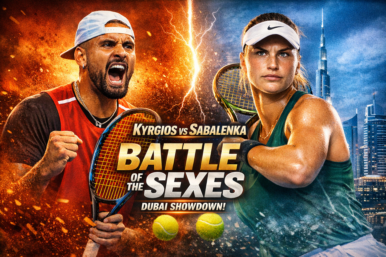 Kyrgios To Face Sabalenka In Dubai Battle Of The Sexes 2 Kyrgios To Face Sabalenka In Dubai Battle Of The Sexes