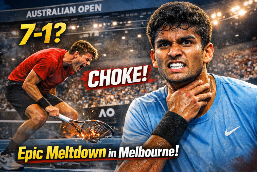 Basavareddy’s ‘Choke’ Celebration Caps Ofner’s Premature Meltdown In Melbourne 25 basavareddy choke celebration ofner meltdown australian open 2026