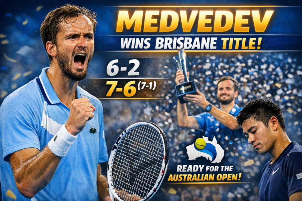 Medvedev Cruises To Brisbane Title With Straight-Sets Win Over Nakashima 1 medvedev brisbane title nakashima