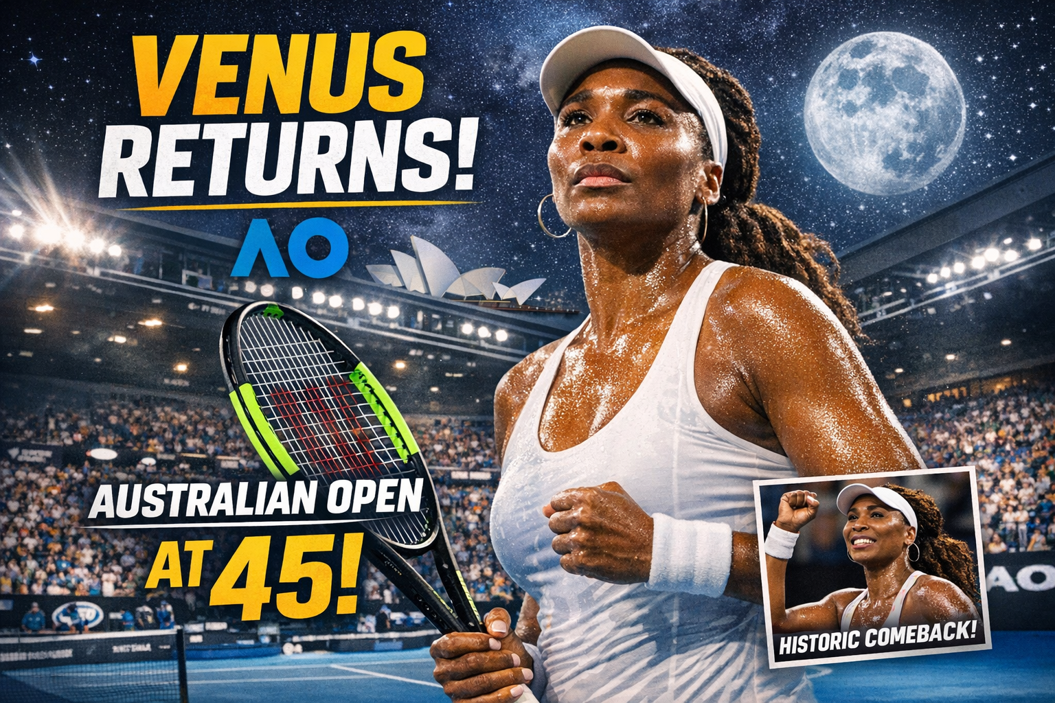 Venus Williams To Make Historic Australian Open Return At 45 1 Venus Williams To Make Historic Australian Open Return At 45