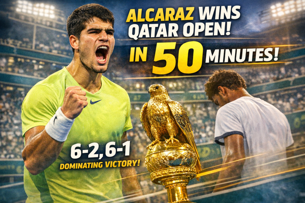 Alcaraz Cruises To Qatar Open Title In Just 50 Minutes 9 alcaraz qatar open 50 minutes