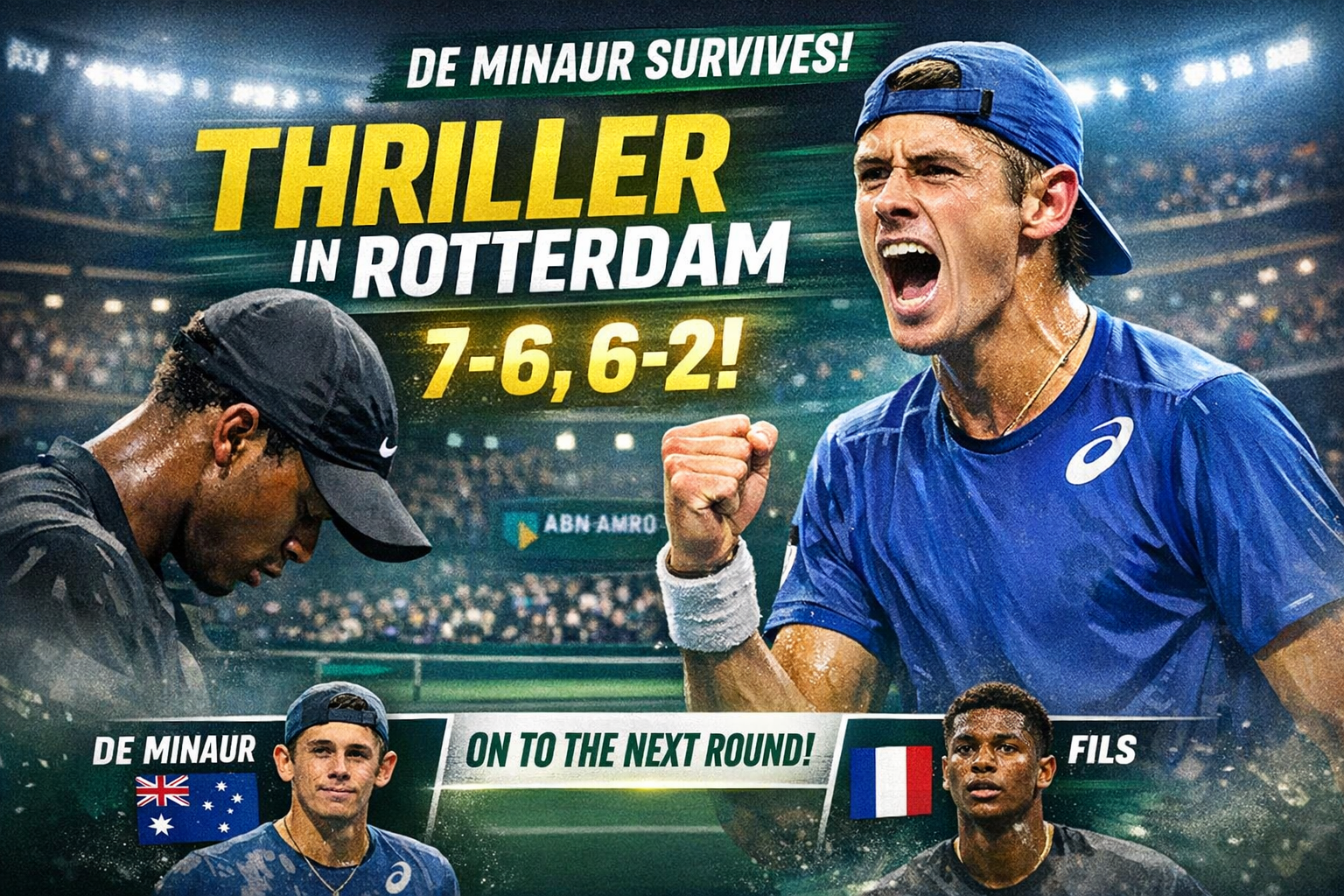 De Minaur Survives Fils And Keeps Rotterdam Hopes Alive 1 De Minaur Survives Fils And Keeps Rotterdam Hopes Alive