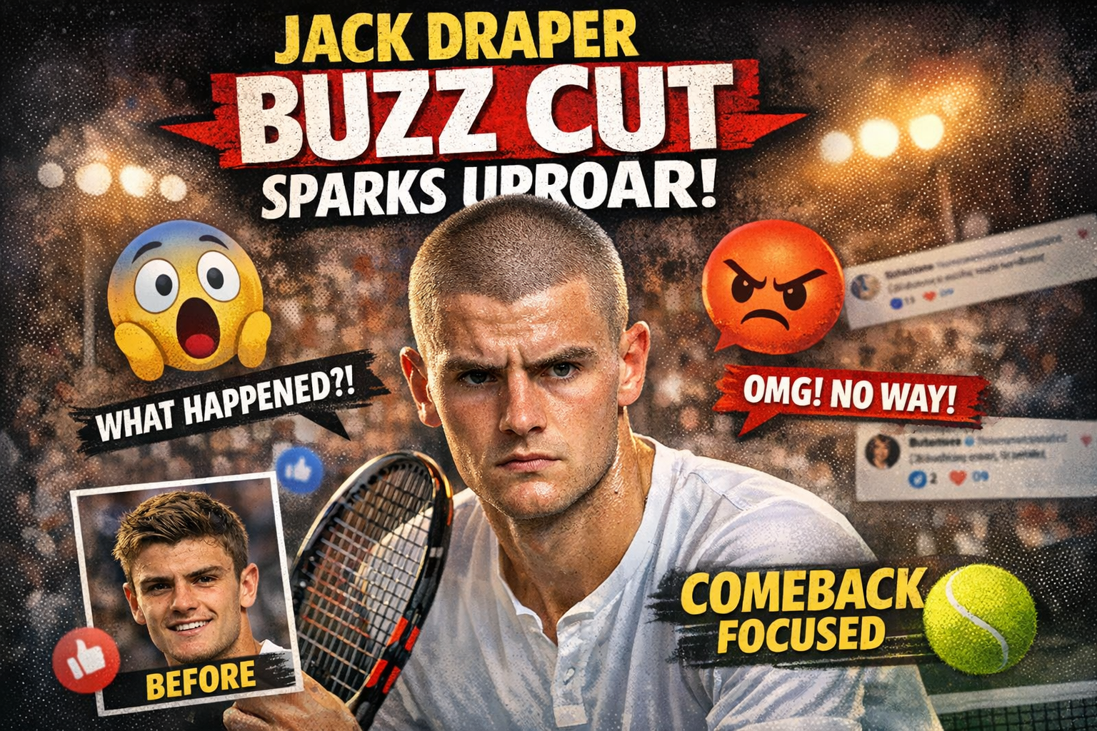 Jack Draper Buzz Cut Sparks Online Uproar 1 Jack Draper Buzz Cut Sparks Online Uproar