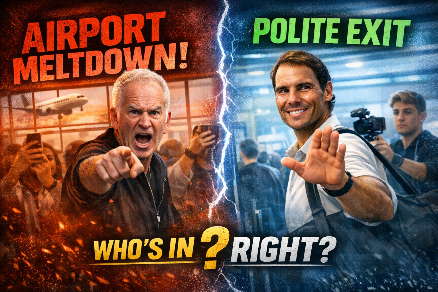 McEnroe's Airport Meltdown Vs Nadal's Polite Exit: Who's In The Right? 1 mcenroe airport meltdown nadal polite