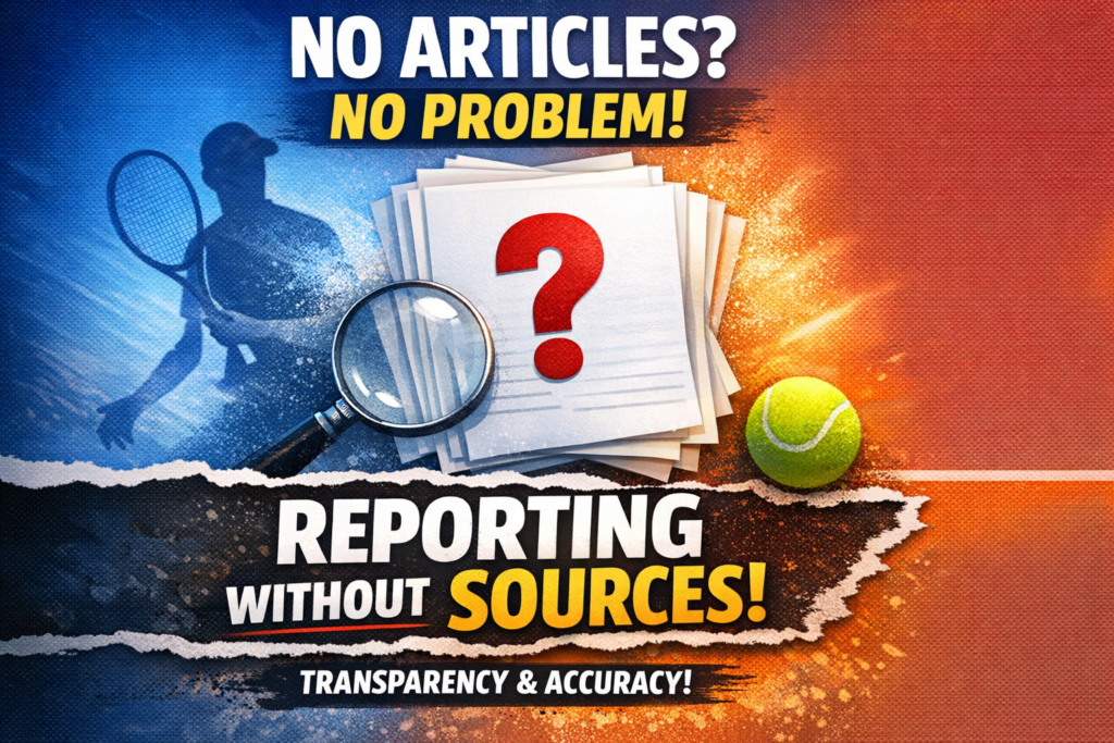 No Articles, No Problem: How My Tennis Expert Reports When Sources Are Missing 31 no articles no problem my tennis expert reports sources missing